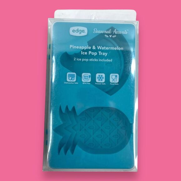 Pineapple & Watermelon Shape Ice Pop Tray Popsicle Mold & Reusable Pop Sticks - Picture 12 of 16